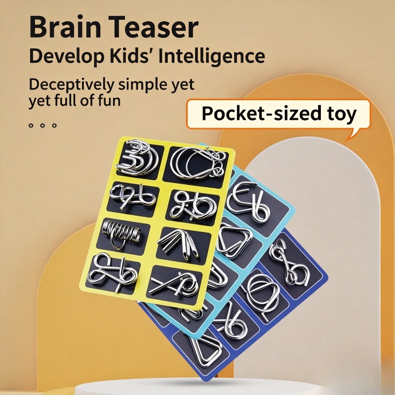 Board Game Name - Set di 8 Puzzle in Metallo,