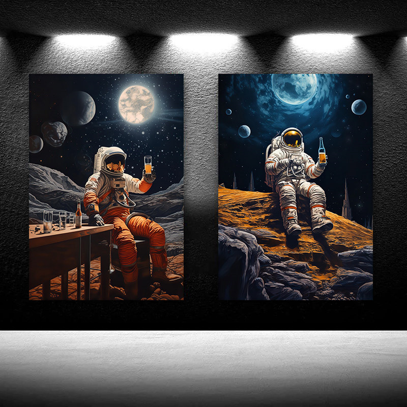 Board Game Hotel - Modern Astronaut poster astronauta con birra