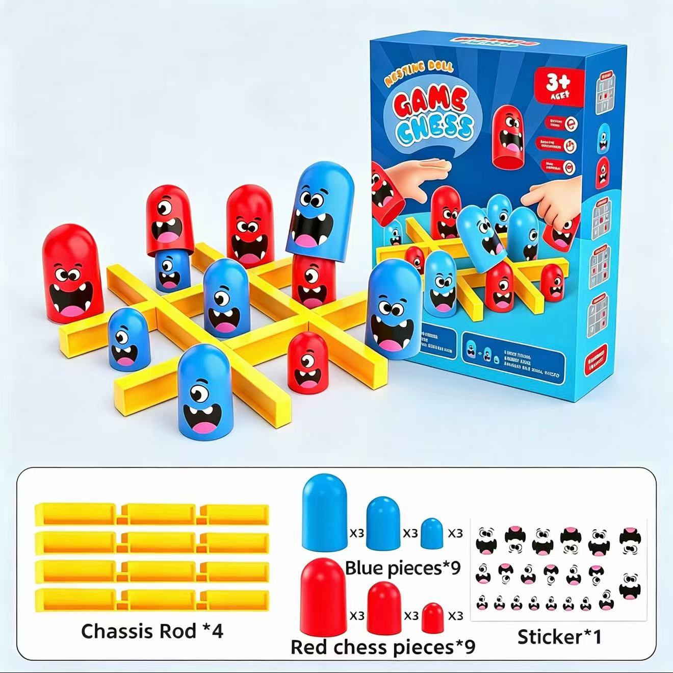 Board Game For 6 Years Old - Gioco da Tavolo Tic-Tac-Toe con Bicchieri